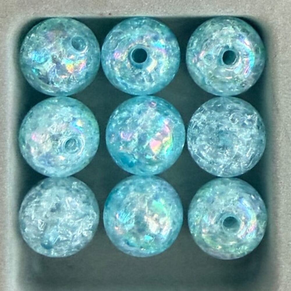 #8144 -  5-piece pack of cracked glass beads in the color shown above - 16mm